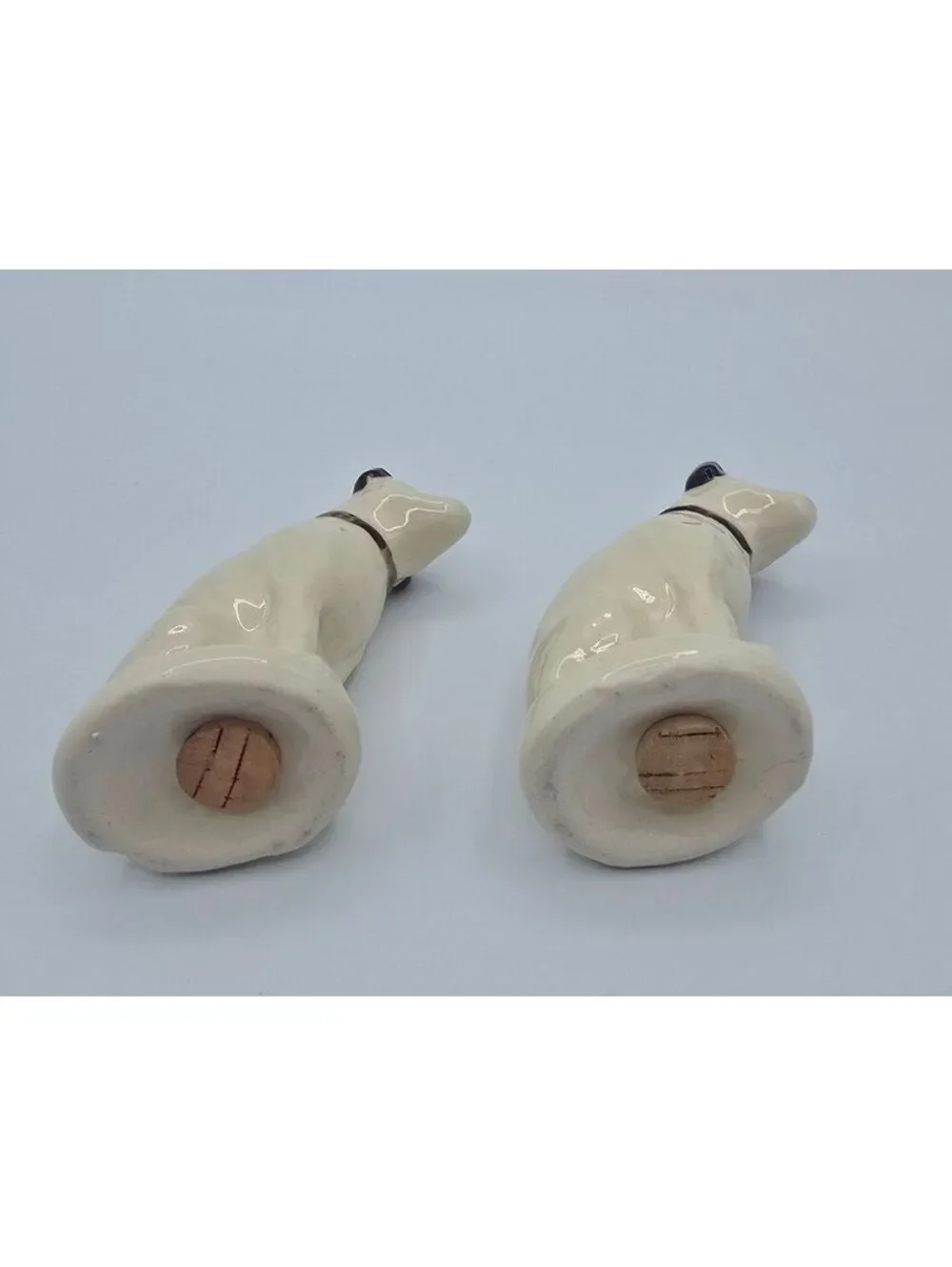 Vintage RCA Victor Nipper Dog Salt Pepper Shakers Ceramic Cork Stoppers